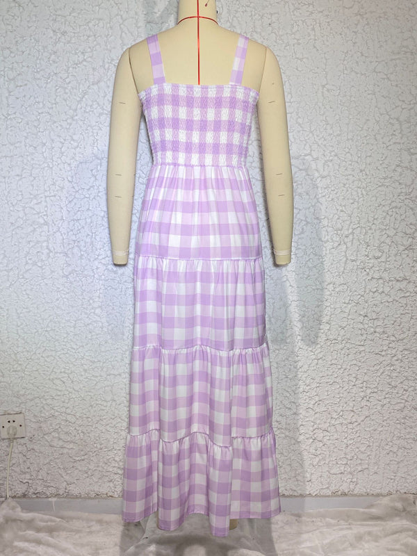 Plaid Swing Sling Dress – Lightweight Sleeveless Summer Style