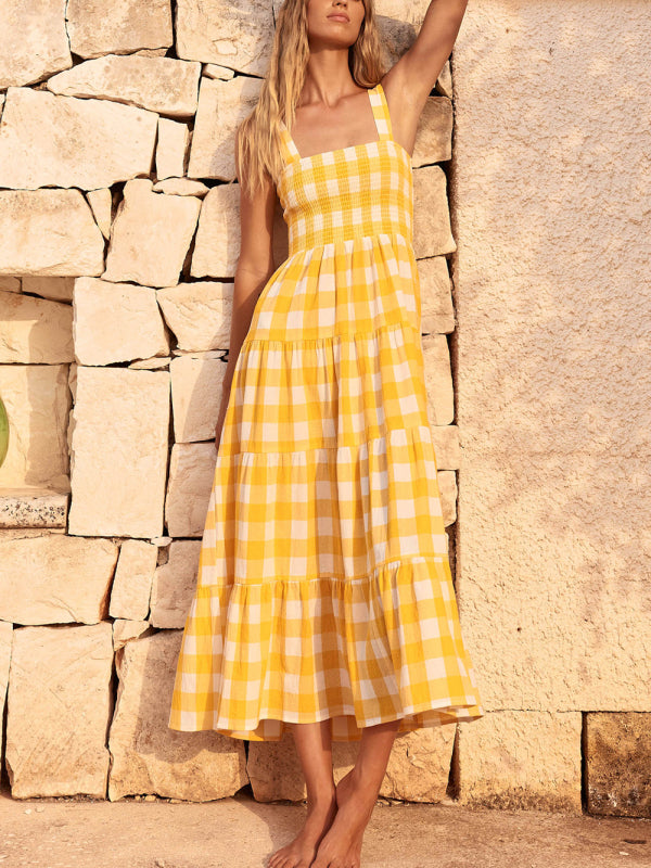 Plaid Swing Sling Dress – Lightweight Sleeveless Summer Style