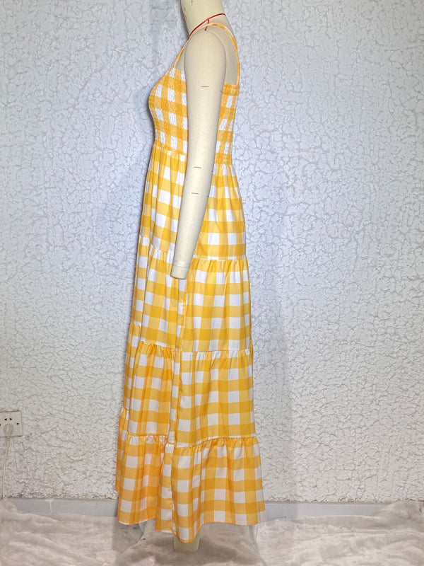 Plaid Swing Sling Dress – Lightweight Sleeveless Summer Style