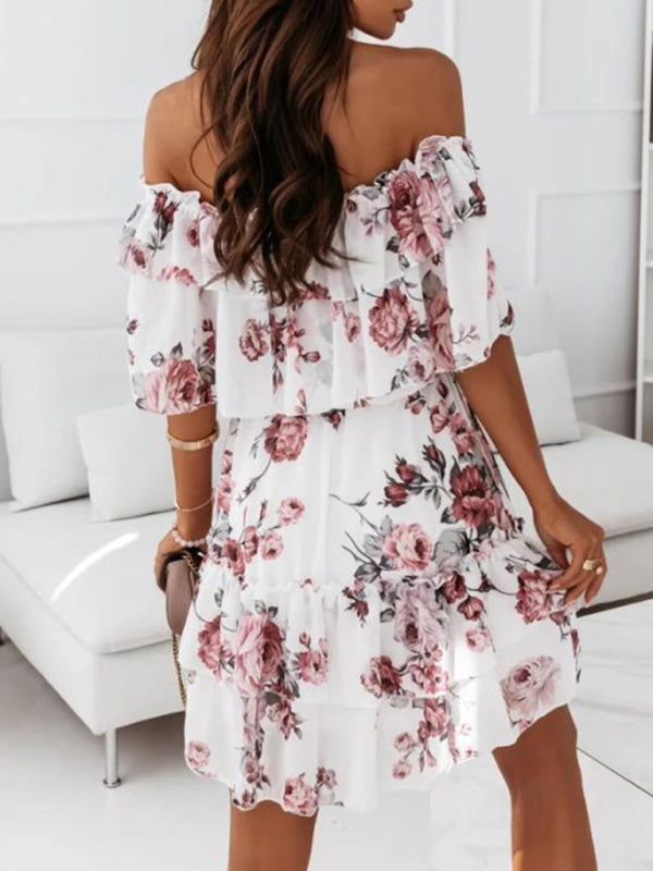 One-Shoulder Chiffon Midi Dress – Boho Style for Spring Summer Events