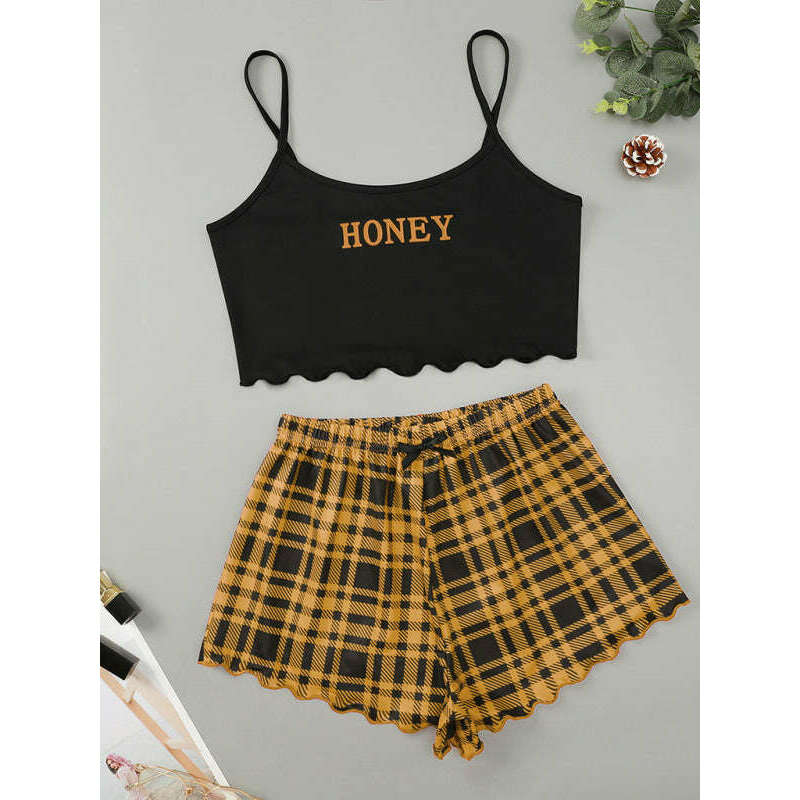 honey-letter-print-camisole-plaid-shorts-lounge-set-–-soft-lightweight-sleepwearsmiling-maria---everything-for-women-34638020