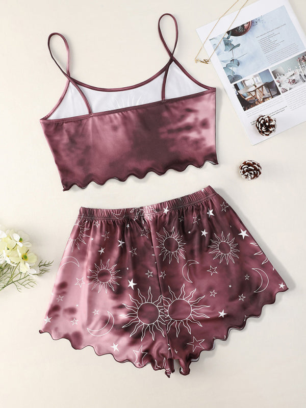 Women's Tie-Dye Camisole Top & Shorts Set – Soft Knit Loungewear