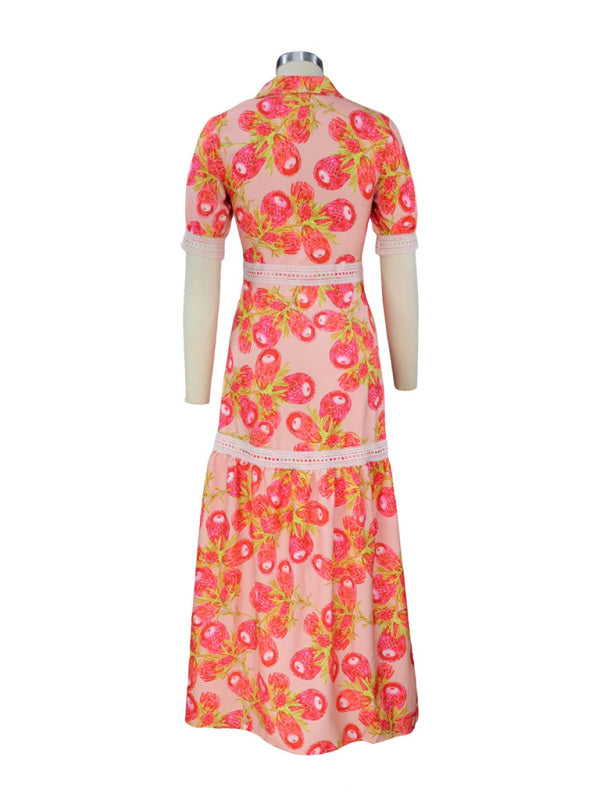 Bohemian Floral Midi Dress – Sleeveless Vacation Style in Lightweight Woven Fabric