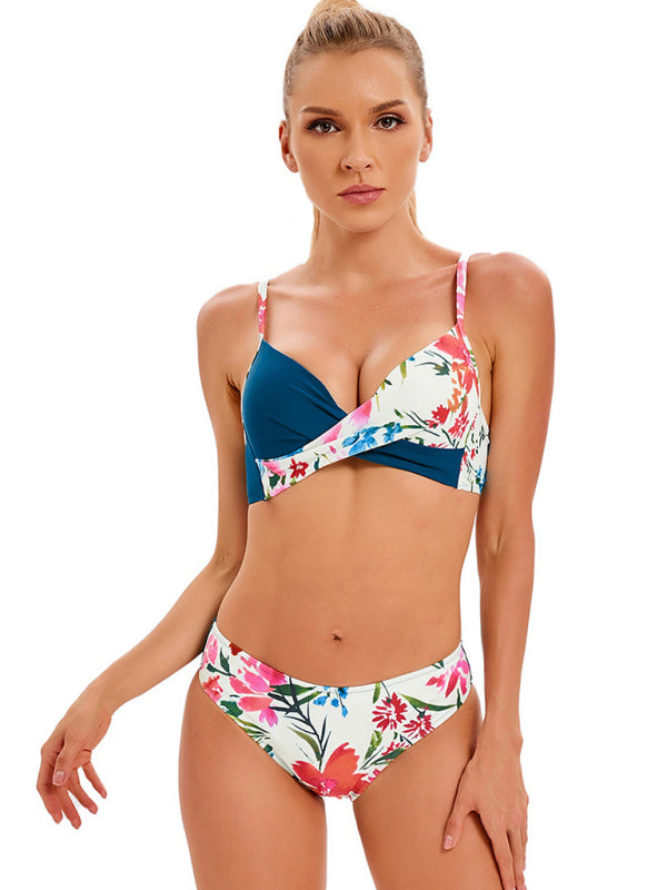 Tropical Floral Bikini Set – Adjustable Sexy Fit with Knot Detail
