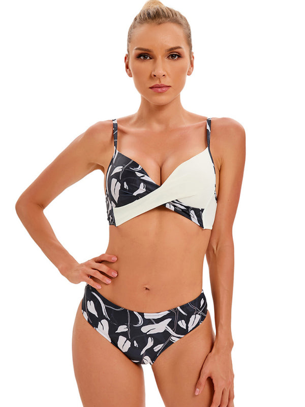 Tropical Floral Bikini Set – Adjustable Sexy Fit with Knot Detail