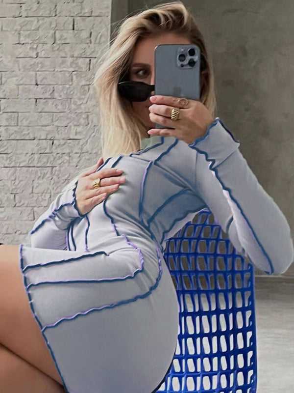 Bodycon Long Sleeve Knit Dress – Curve-Hugging Fit, Soft Stretch, Spring Style