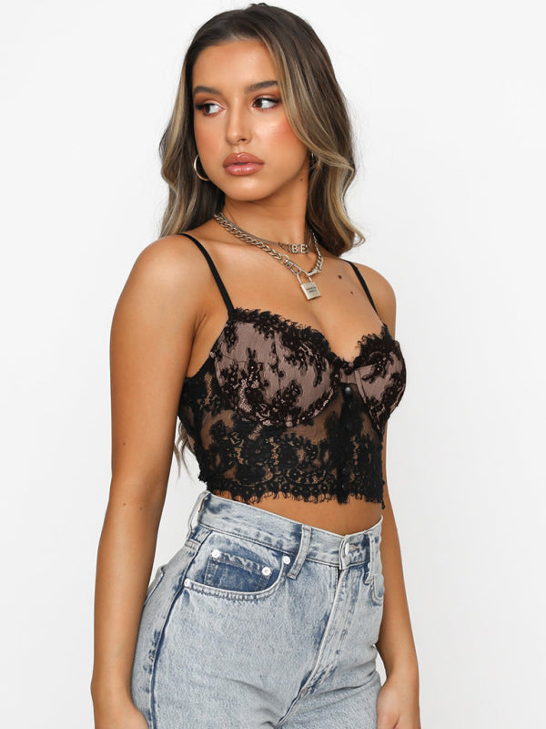 Lace Camisole Lingerie Top – Soft Stretch Knit, Sexy Fit, Spring-Summer Essential