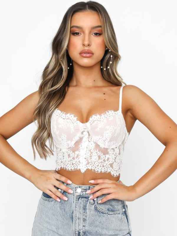 Lace Camisole Lingerie Top – Soft Stretch Knit, Sexy Fit, Spring-Summer Essential