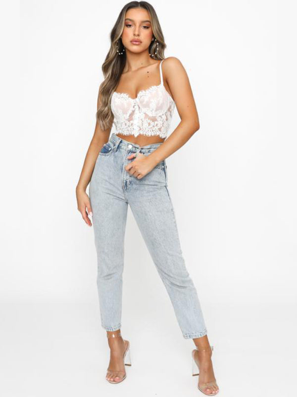 Lace Camisole Lingerie Top – Soft Stretch Knit, Sexy Fit, Spring-Summer Essential