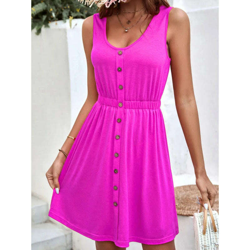 rose-sleeveless-button-waist-dress-–-round-neck-knit-leisure-fitsmiling-maria---everything-for-women-34654731