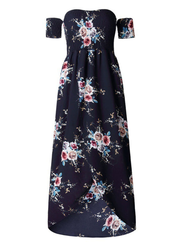 Floral One-Shoulder Chiffon Maxi Dress – Sleeveless & Slit Style
