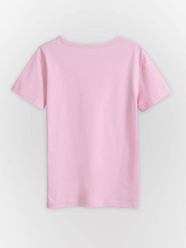 Women's Knitted Round Neck Leopard Print Mother's Day Short Sleeve T-Shirt