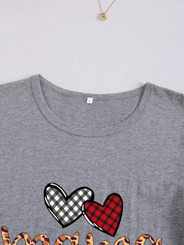 Mama Heart Graphic Cotton T-Shirt for Women