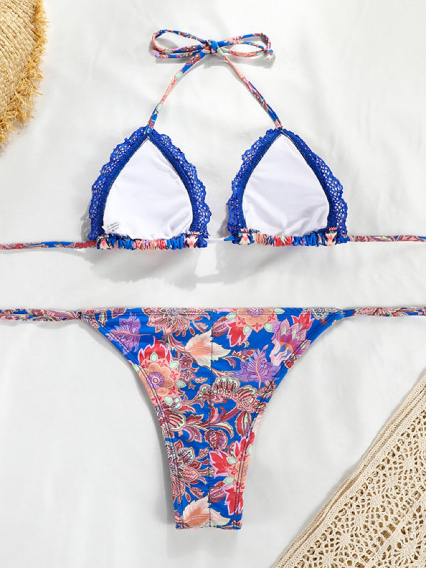 Bohemian Knit Bikini Set – Wrap Straps, Adjustable Tie & Soft Stretch Fabric