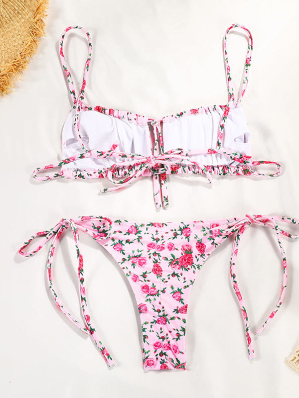 Fresh Boho Print Strappy Bikini Set – Adjustable Fit & Lightweight Fabric