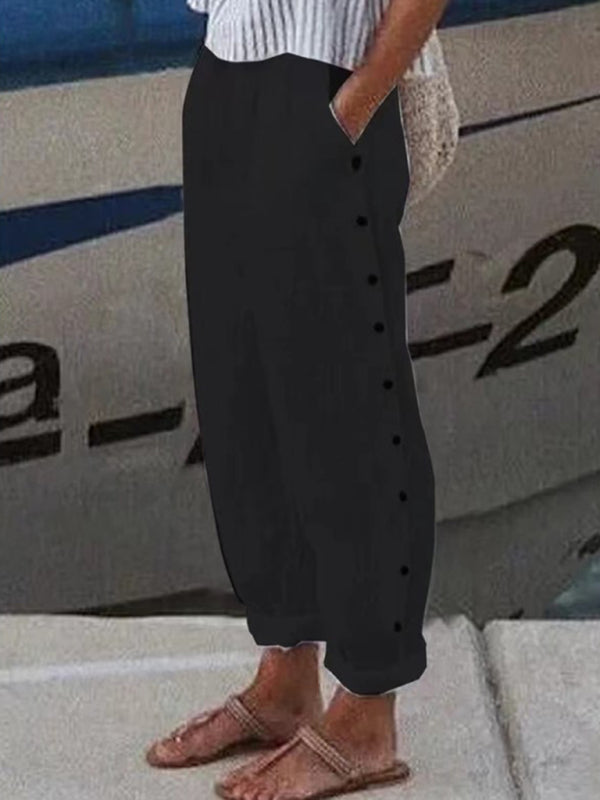 Effen kleur broek met zakken voor thuisgebruik
