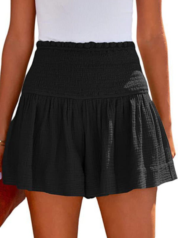 Pleated High Waist Wide Leg Shorts