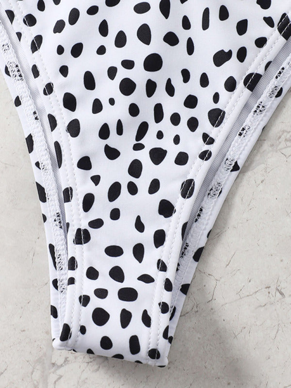 Leopard Print 3-Piece Bikini Set with Mesh Jacket – Long Sleeve Swimwear