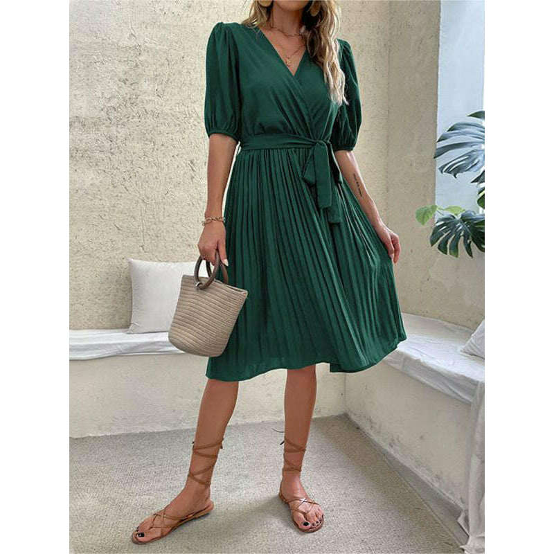 solid-color-v-neck-sleeveless-pleated-midi-dress-–-elegant-comfortablesmiling-maria---everything-for-women-34654335