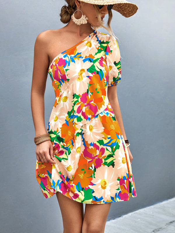 Floral One-Shoulder Maxi Dress – Lightweight & Soft for Summer Getaways