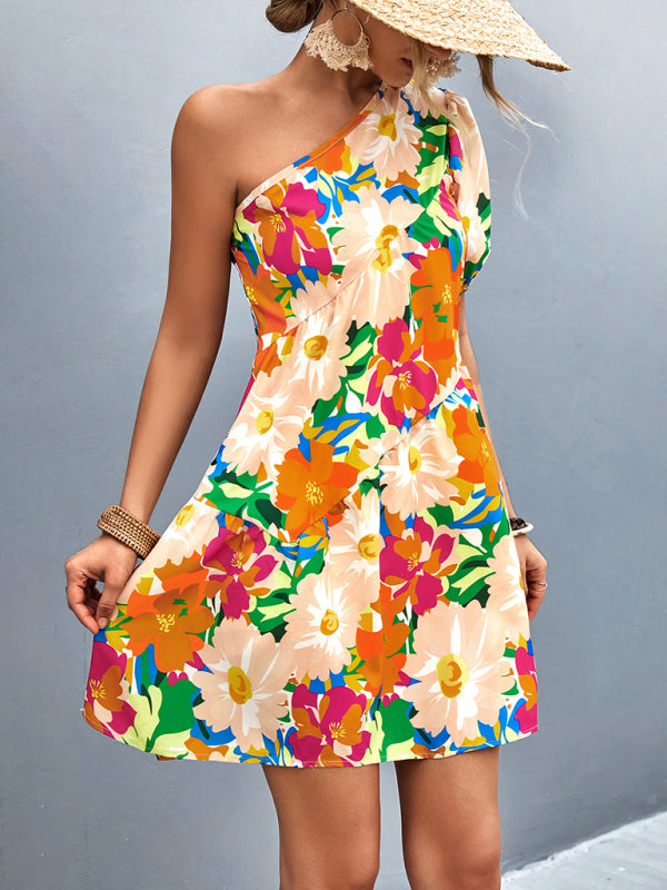 Floral One-Shoulder Maxi Dress – Lightweight & Soft for Summer Getaways