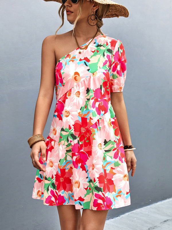 Floral One-Shoulder Maxi Dress – Lightweight & Soft for Summer Getaways