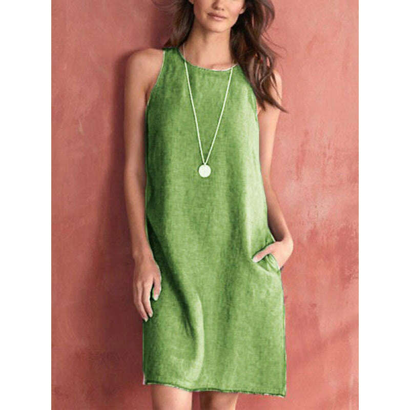 cotton-linen-sleeveless-midi-dress---breathable-round-neck-with-pocketssmiling-maria---everything-for-women-34647548