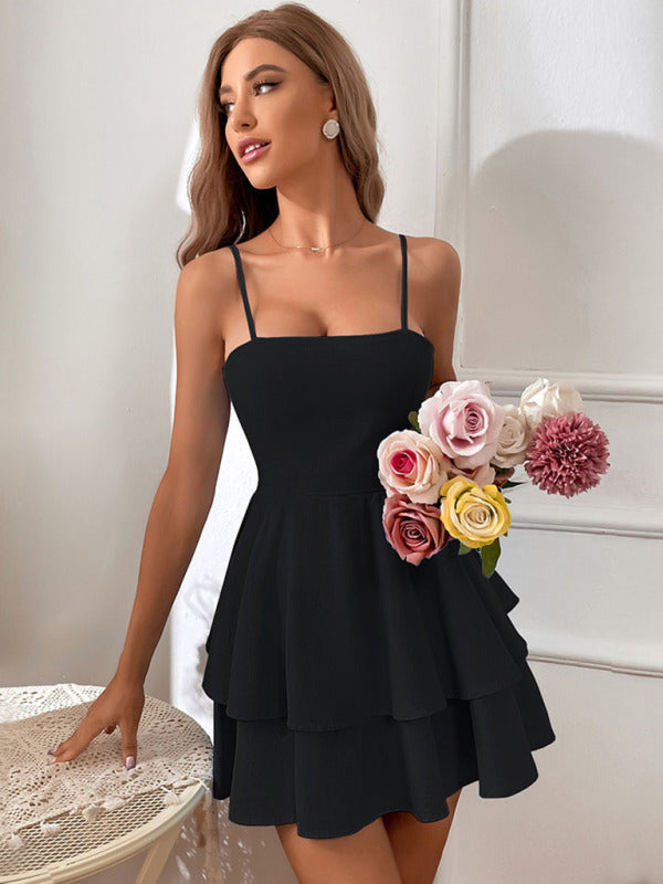 Backless Mini Dress with Bow Tie Straps – Sleeveless Woven Spring Style