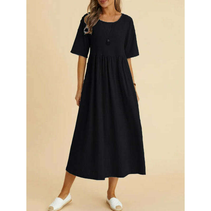casual-loose-midi-dress-–-round-neck-half-sleeves-lightweight-woven-fabricsmiling-maria---everything-for-women-34647686