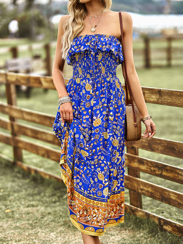 Boho Vacation Maxi Dress – Women's Lightweight Resort Wear Champlain color