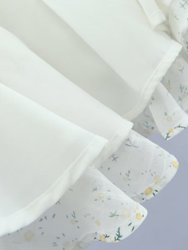 Floral Lace Embroidered V-Neck Halter Dress – Open Back Mini Skirt