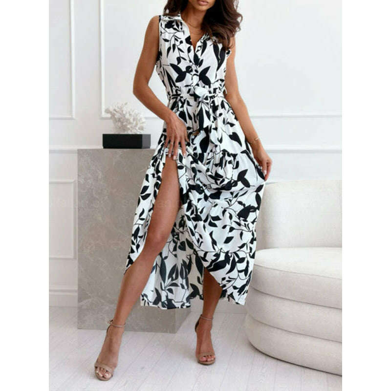 printed-sleeveless-button-down-tie-waist-midi-dresssmiling-maria---everything-for-women-34646247