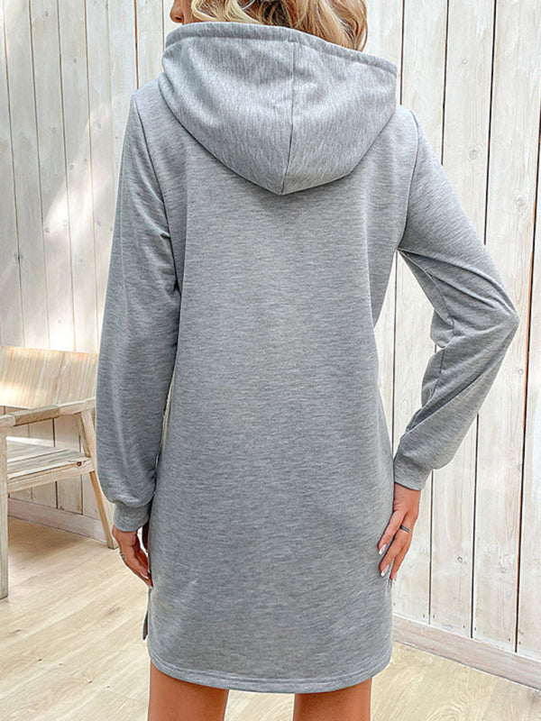 Women's Long Sleeve Hoodie Sweater Dress