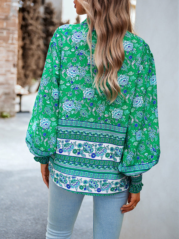 Women's Printed Long Sleeve Casual Vacation Top