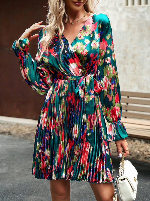 Floral Woven Midi Dress – Spring Elegance With Slight Stretch