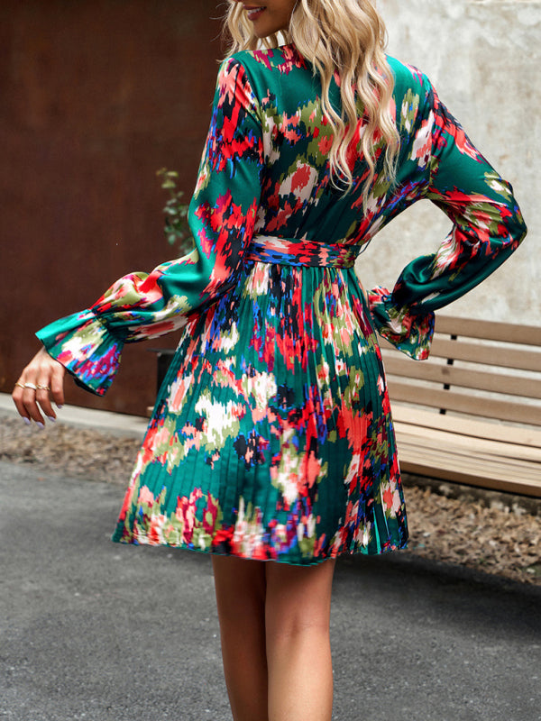 Floral Woven Midi Dress – Spring Elegance With Slight Stretch