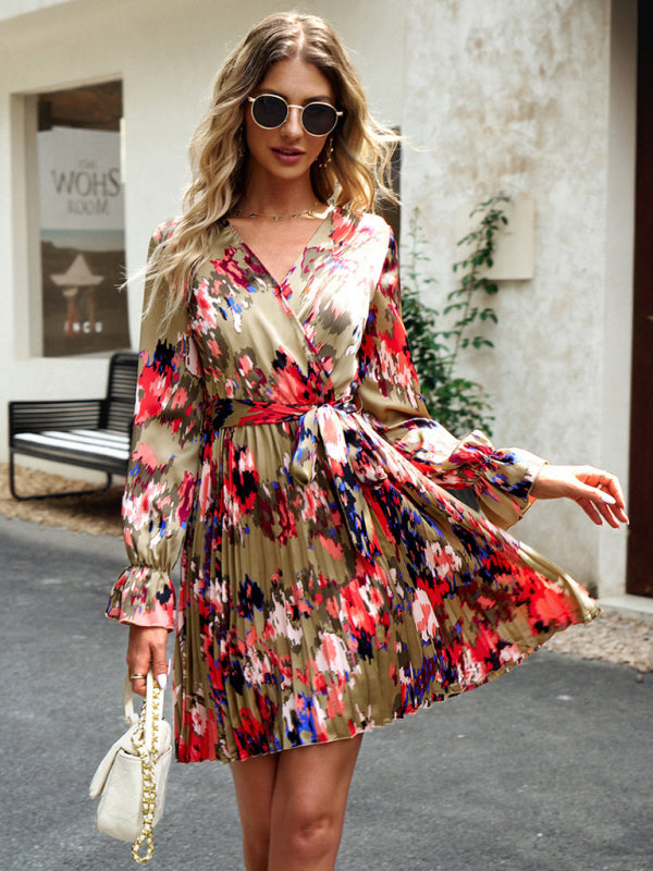 Floral Woven Midi Dress – Spring Elegance With Slight Stretch