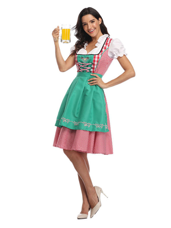 Bavarian Oktoberfest Dirndl Dress Costume Green
