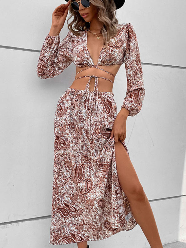 Waistless Woven Suit Skirt – Coffee Color, Spring-Summer Leisure Dress