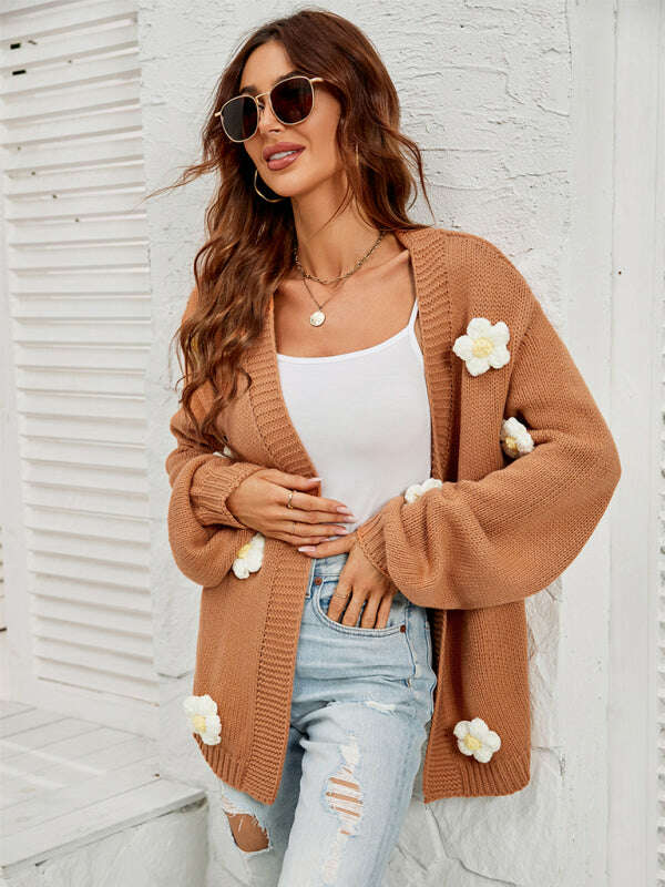 floral-knit-cardigan-with-lantern-sleeves-34822619