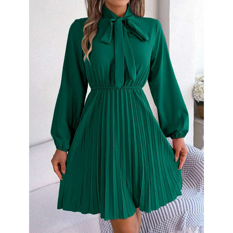 elegant-long-sleeve-pleated-midi-dress-with-tie-waist-–-autumn-winter-stylesmiling-maria---everything-for-women-34657283