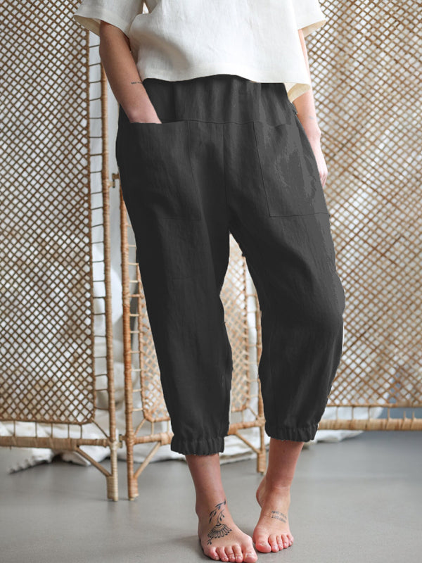Loose Fit Cotton-Linen Casual Pants