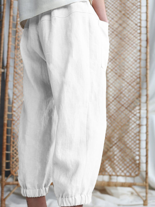 Loose Fit Cotton-Linen Casual Pants
