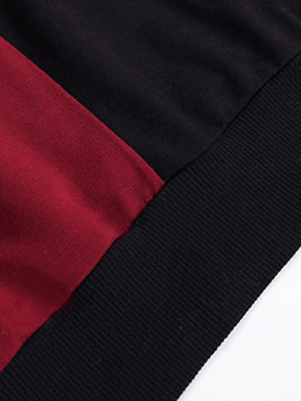 Color Block Long-Sleeve Sweater Dress – Round Neck, Casual Knit Fit