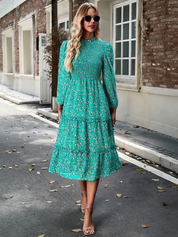 Romantic Floral Holiday Dress – Woven Polyester, Spring-Summer Style
