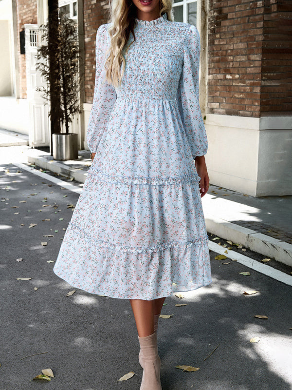Romantic Floral Holiday Dress – Woven Polyester, Spring-Summer Style