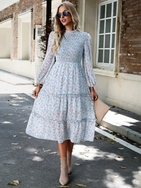 Romantic Floral Holiday Dress – Woven Polyester, Spring-Summer Style