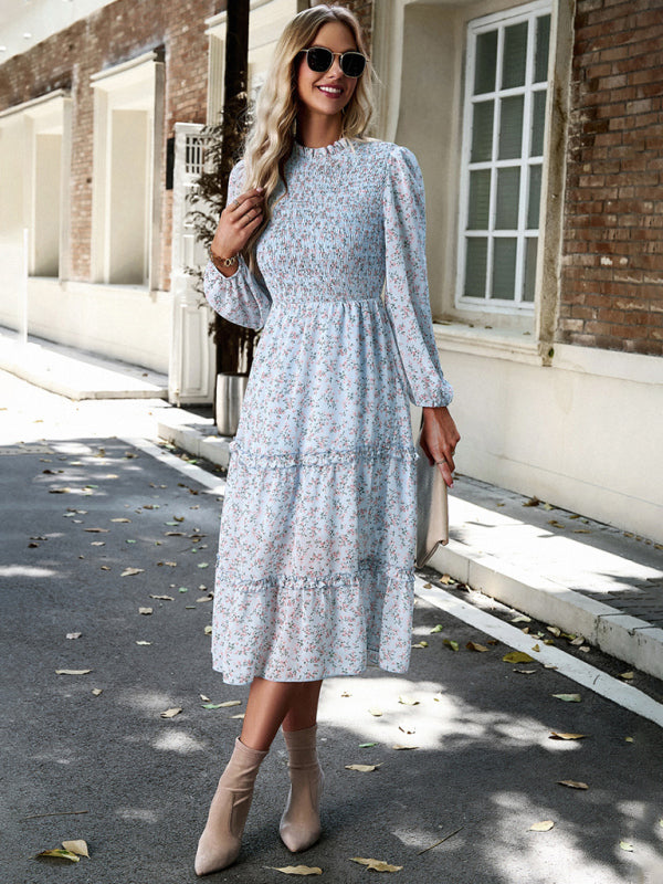 Romantic Floral Holiday Dress – Woven Polyester, Spring-Summer Style