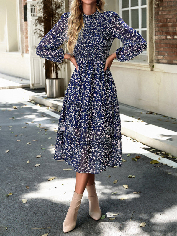 Romantic Floral Holiday Dress – Woven Polyester, Spring-Summer Style