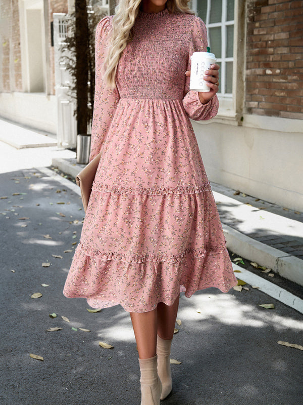 Romantic Floral Holiday Dress – Woven Polyester, Spring-Summer Style
